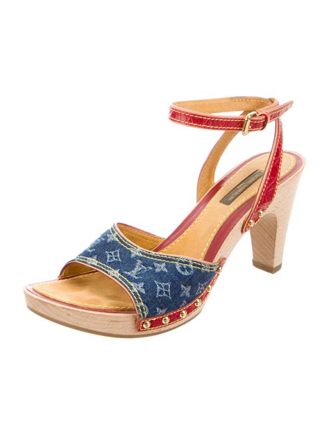 louis vuitton denim sandals|Louis Vuitton sandals real.